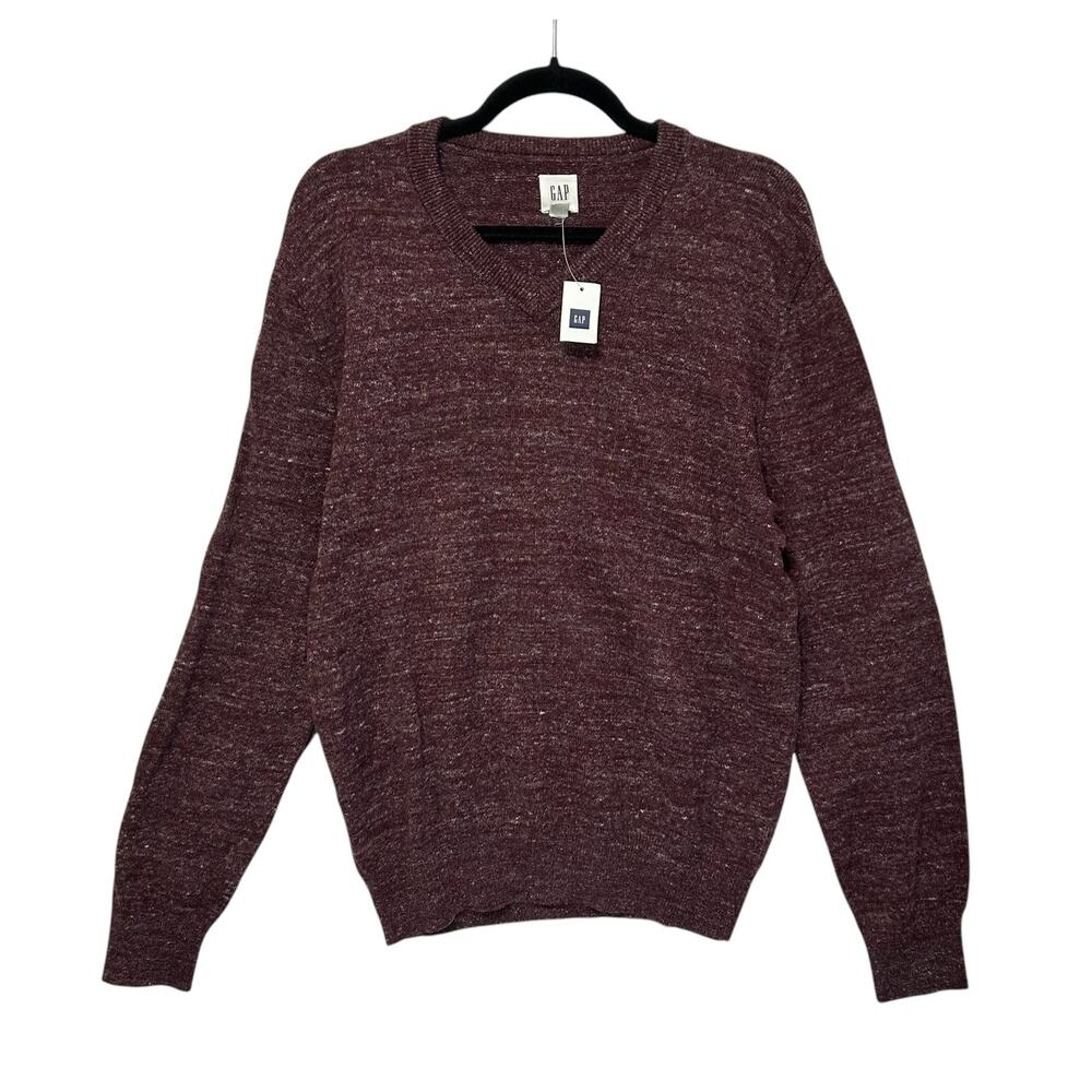 GAP Cotton Budding V-Neck Sweater NWT Men's Sz M Red Wine Preppy Soft Classic